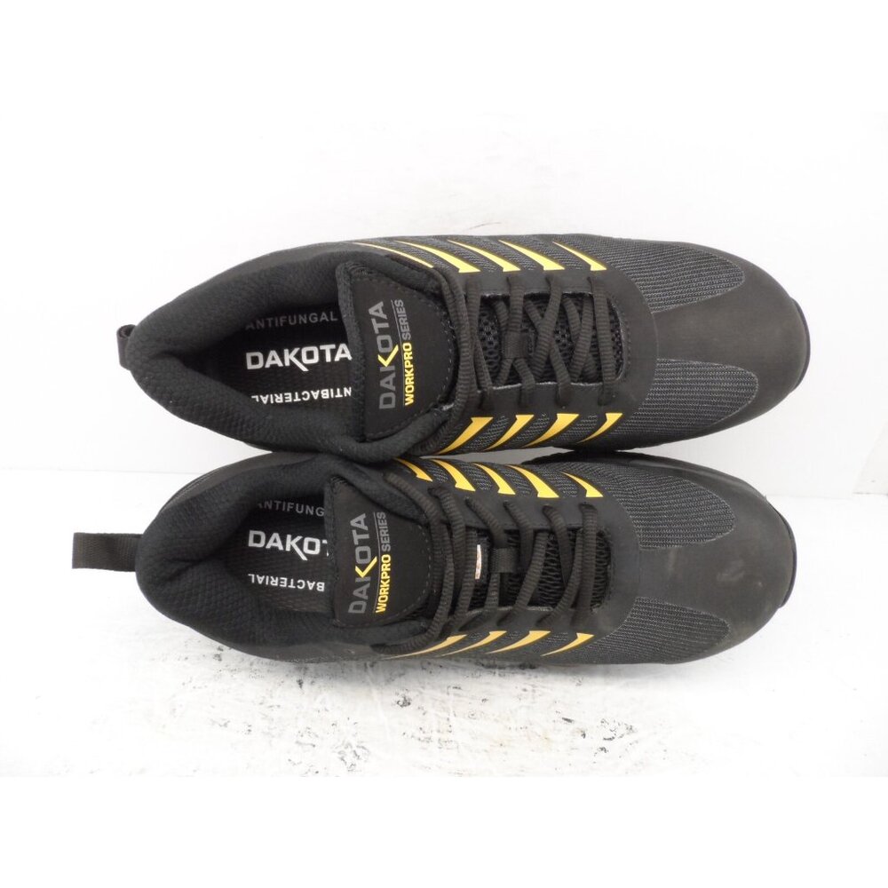 DAKOTA Mens Aluminum Toe Comp Plate 3619 Quad Comfort Work Shoe Black/Yellow 11M - Picture 4 of 8